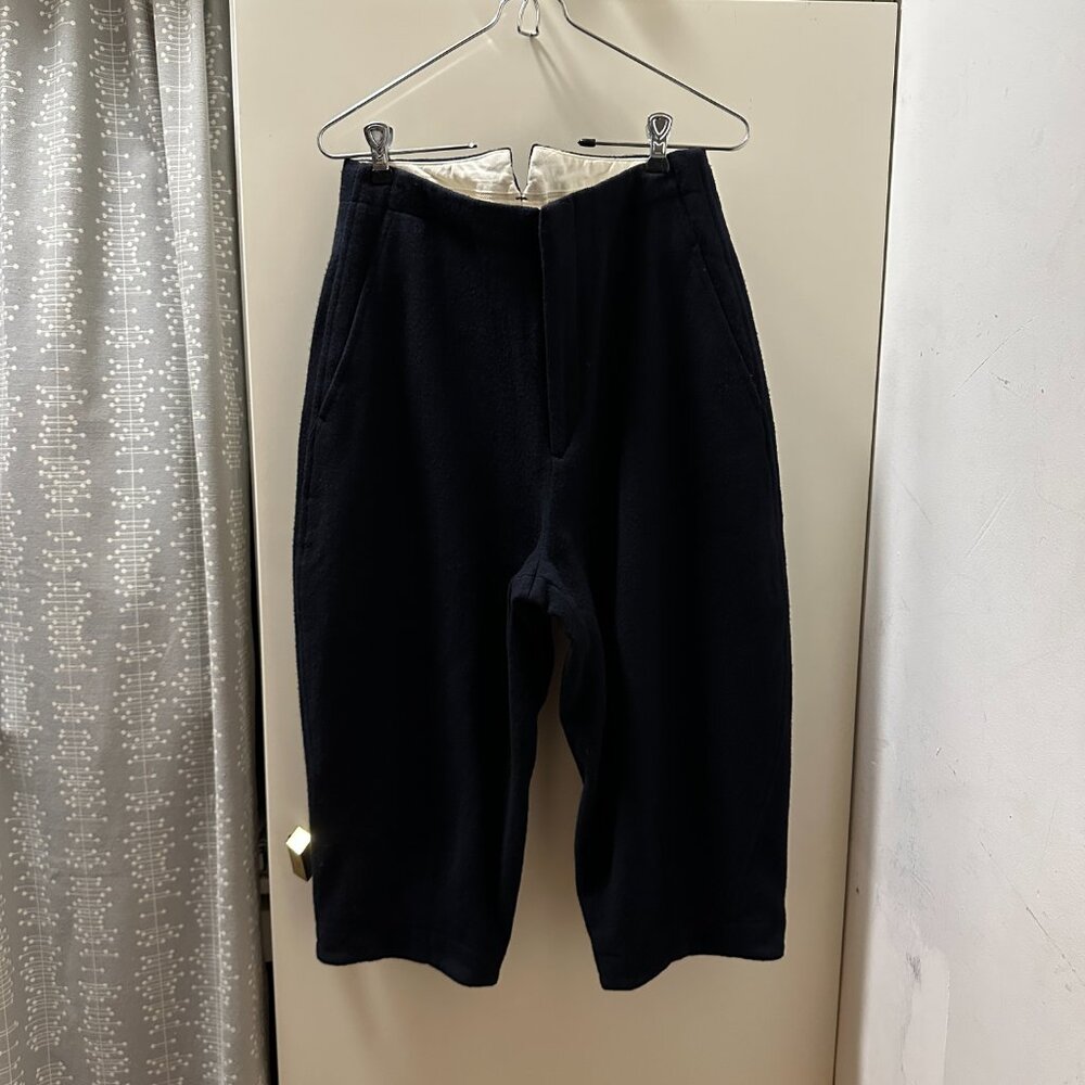 Comme des Garcons Black Wool Blend Cropped Drop Crotch Balloon Pants size S EUC
